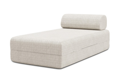 Méridienne non convertible et modulable - Velours côtelé XL Blanc