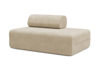 Canapé 2 places non convertible et modulable - Velours côtelé Beige