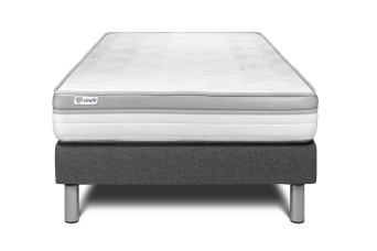Ensemble Matelas Sommier 120x200 cm - Sommier Gris (en kit) - Vital Relax