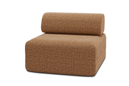 Fauteuil non convertible et modulable - Tissu tweed Marron
