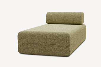 Méridienne non convertible et modulable - Tissu tweed Vert