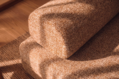 Canapé 3 places non convertible et modulable - Tissu tweed Rouge