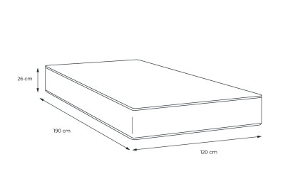 Matelas 120x190 cm Latex et mémoire de forme - Actilatex Plus