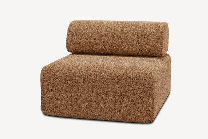 Fauteuil non convertible et modulable - Tissu tweed Marron