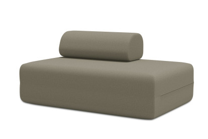 Canapé 2 places non convertible et modulable - Tissu lisse Taupe