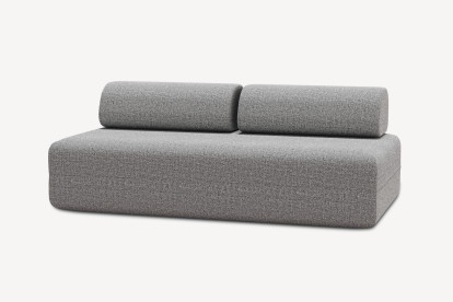 Canapé 3 places non convertible et modulable - Tissu tweed Gris