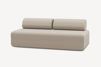 Canapé 3 places non convertible et modulable - Tissu lisse Beige