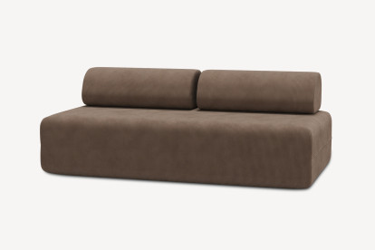 Canapé 3 places non convertible et modulable - Velours côtelé Taupe