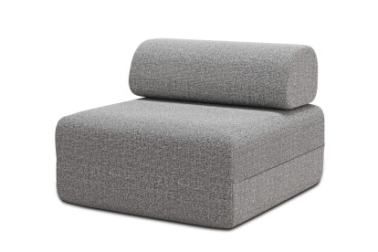 Fauteuil non convertible et modulable - Tissu tweed Gris