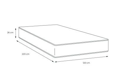 Matelas 120x220 cm Ressorts ensachés et Mémoire de forme - Actiflex Confort