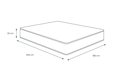 Matelas 180x200 cm Ressorts ensachés et Mémoire de forme - Trente PLUS