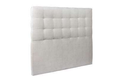 Lit 140x190 cm - Sommier à lattes H29 cm + tête de lit capitonnée - Tissu Velours Gris Clair