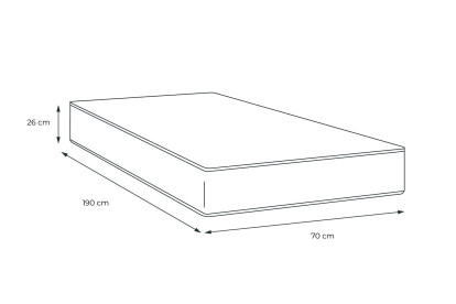 Matelas 70x190 cm Ressorts ensachés et Mémoire de forme - Windsor