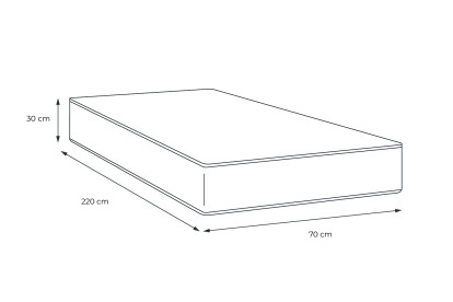 Matelas 70x220 cm Mémoire de forme - Buckingham