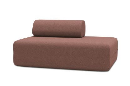 Canapé 2 places non convertible et modulable - Tissu lisse Terracotta