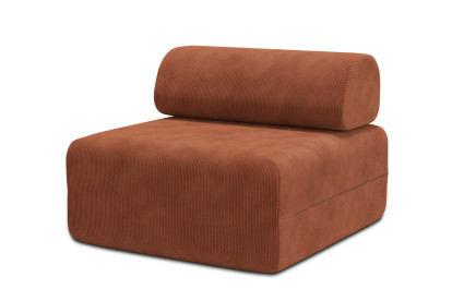 Fauteuil non convertible et modulable - Velours côtelé Terracotta