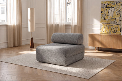 Fauteuil non convertible et modulable - Tissu tweed Gris