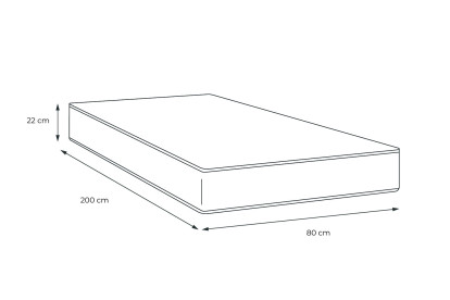 Matelas 80x200 cm Ressorts ensachés et Mémoire de forme - Actiflex Sleep