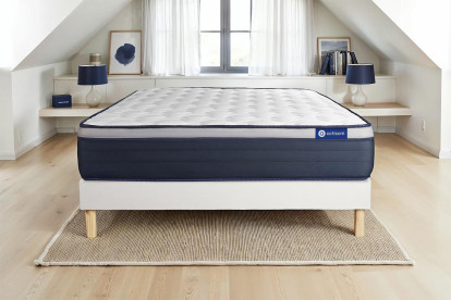 Ensemble Matelas Sommier 80x190 cm - Sommier Blanc (en kit) - Actiflex Max