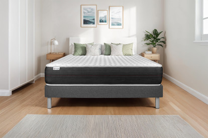 Ensemble Matelas Sommier 90x190 cm - Sommier Gris (en kit) - Vitalspring