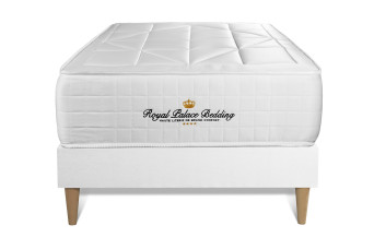 Ensemble Matelas Sommier 90x190 cm - Sommier Blanc (déjà monté) - Windsor
