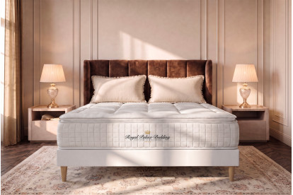 Ensemble Matelas Sommier 120x190 cm - Sommier Blanc (déjà monté) - George V