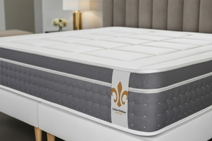 Pack lit complet 140x190 cm - Matelas + Sommier Blanc + 2 oreillers + Couette - Trente