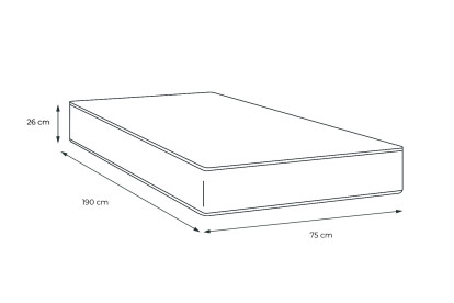 Matelas 75x190 cm Ressorts ensachés et Mémoire de forme - Actiflex Plus