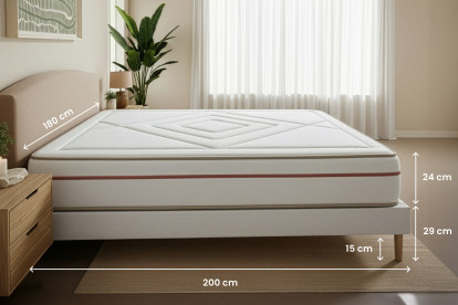 Ensemble Matelas Sommier 180x200 cm - 2 Sommiers Blanc - Le Paisible
