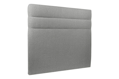Lit 140x200 cm - Sommier tapissier H35 cm + tête de lit à lignes - Tissu Bouclette Gris