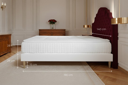 Ensemble Matelas Sommier 140x190 cm - Sommier Blanc (en kit) - George V