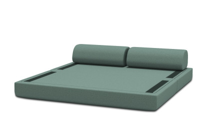 Canapé 3 places convertible et modulable - Tissu lisse Vert