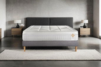 Ensemble Matelas Sommier 160x200 cm - Sommier Gris (déjà monté) - Vingt-Huit