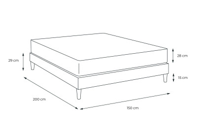 Ensemble Matelas Sommier 150x200 cm - Sommier Blanc (en kit) - Vitalspring Recover