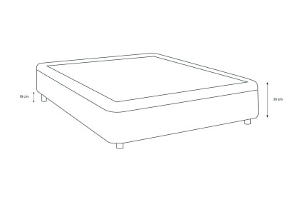 Sommier Coffre 180x200 cm - Velours - Gris clair