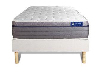 Ensemble Matelas Sommier 90x190 cm - Sommier Blanc (en kit) - Actiflex Zen