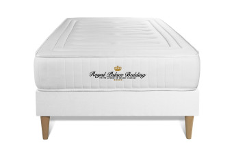 Ensemble Matelas Sommier 90x190 cm - Sommier Blanc (déjà monté) - Lancaster