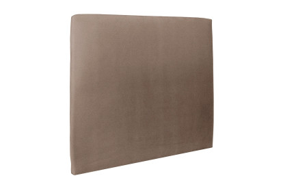 Lit 140x200 cm - Sommier tapissier H35 cm + tête de lit tapissée - Tissu Velours Taupe