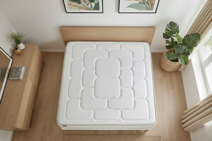 Ensemble Matelas Sommier 160x200 cm - Sommier Blanc (déjà monté) - Le Douillet