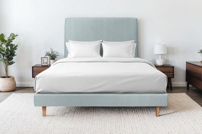 Sommier Tapissier 160x200 cm - H29 cm - Velours - Gris bleuté