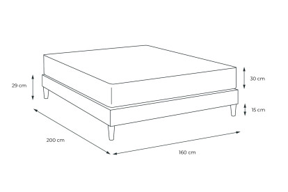 Ensemble Matelas Sommier 160x200 cm - Sommier Beige (en kit) - Le Cosy