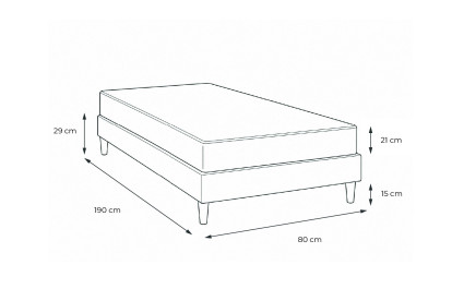 Ensemble Matelas Sommier 80x190 cm - Sommier Blanc (en kit) - Supérieur