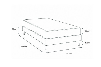 Ensemble Matelas Sommier 120x190 cm - Sommier Blanc (en kit) - Buckingham