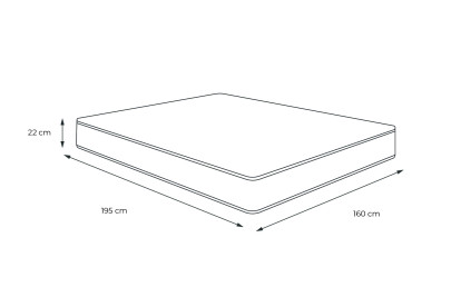 Matelas 160x195 cm Ressorts ensachés et Mémoire de forme - Lancaster