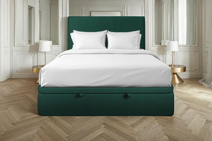 Sommier Coffre 200x200 cm - Velours - Vert