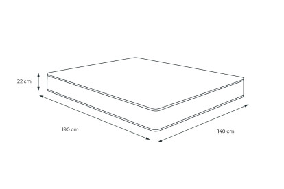 Matelas 140x190 cm Ressorts ensachés et Mémoire de forme - Lancaster