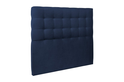 Lit 160x200 cm - Sommier tapissier H29 cm + tête de lit capitonnée - Tissu Velours Bleu Océan