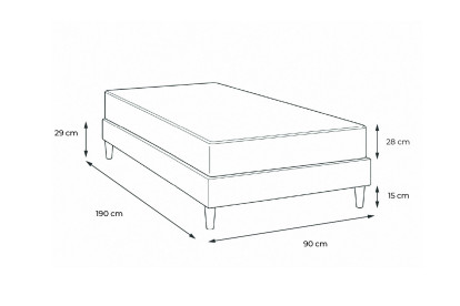 Ensemble Matelas Sommier 90x190 cm - Sommier Blanc (déjà monté) - Vitalspring Recover