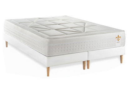 Ensemble Matelas Sommier 160x200 cm - 2 Sommiers Blanc - Vingt-Huit