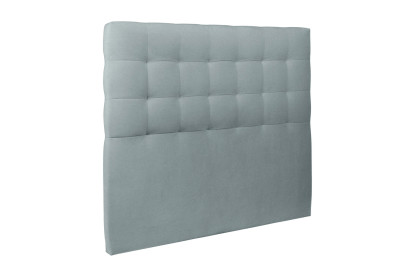 Lit 160x200 cm - Sommier tapissier H29 cm + tête de lit capitonnée - Tissu Velours Gris Bleuté